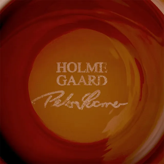 【北歐櫥窗】Holmegaard Calabas 漸層雙色花器（酒紅／琥珀、H 21cm）