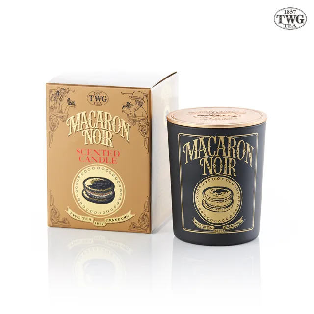 【TWG Tea】幻墨寶匣薰香蠟燭 Macaron Noir Scented Candle(190公克)