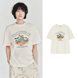 【Wacky WiLLY】官方旗艦館 KIKY和海豚圖案短袖T恤(UNI短袖上衣 奶油白色)