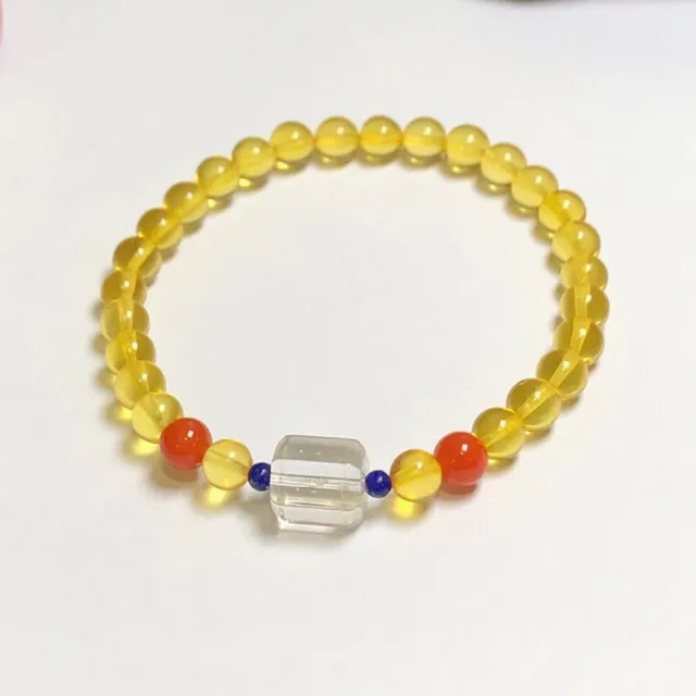 【勝弘珠寶】波羅的海金珀配白水晶手串