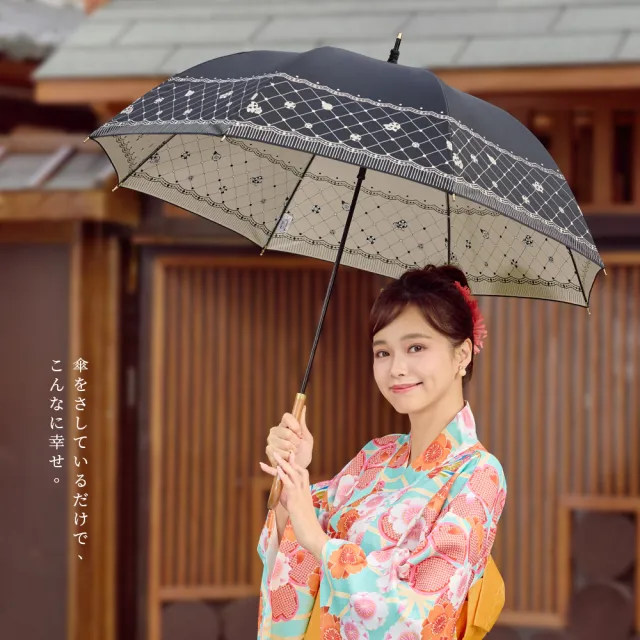【雨之戀】降溫10℃涼感長直傘 山茶花(雨傘 長傘 直傘 涼感降溫傘)