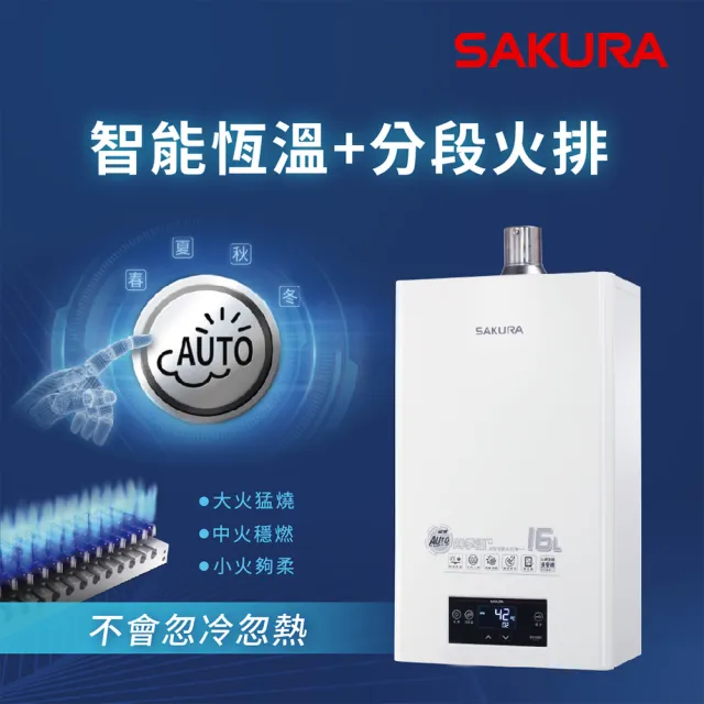 【SAKURA 櫻花】16L四季溫渦輪增壓熱水器DH1695F(FE式 原廠安裝-官方直營)