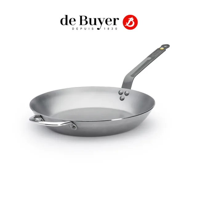 【de Buyer 畢耶】原礦蜂蠟鐵鍋 傳統單柄單耳平底鍋32cm-適用IH爐