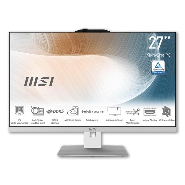 【MSI 微星】+24型螢幕★27型 Core 3-100U AIO液晶電腦(Modern AM272P 1M-860TW/8G/512G SSD/W11H)