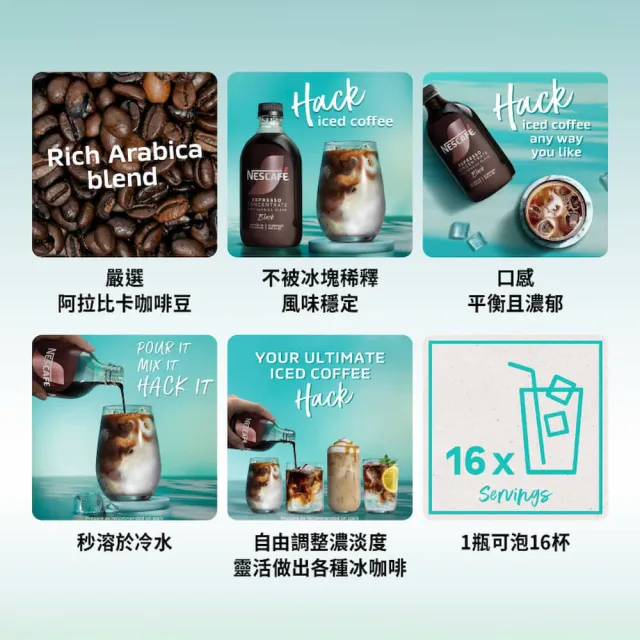即期品【NESCAFE 雀巢咖啡】Nescafe Espresso濃縮咖啡液 義式濃縮 500ml (無糖黑、焦糖)咖啡球