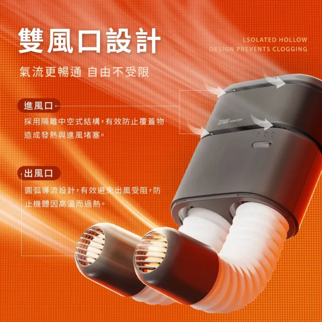【SOTHING 向物】超長伸縮!多用途360°熱風循環烘乾機 朗 贈束口袋18x30cm(烘被 烘鞋 暖襪 梅雨)
