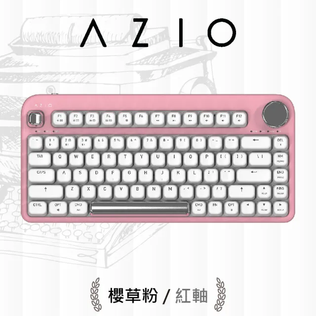 【AZIO】IZO  80% TKL 藍牙機械鍵盤 紅軸(附注音鍵帽/PC.MAC通用)