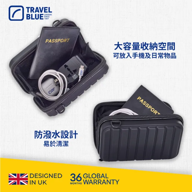 【Travel Blue 藍旅】親膚烤漆斜背包(輕量斜背包/防水斜背包/收納包/硬殼收納包/旅行斜背包