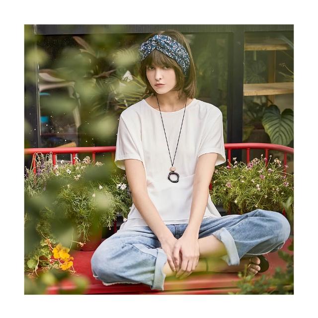 【en-suey 銀穗】水洗刷色鬚邊牛仔長褲-女(丹寧)
