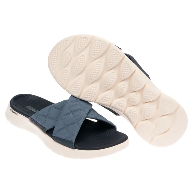 【SKECHERS】女鞋 健走系列 涼拖鞋 涼鞋 拖鞋 GO WALK FLEX SANDAL - COZY FIT (141536NVY)