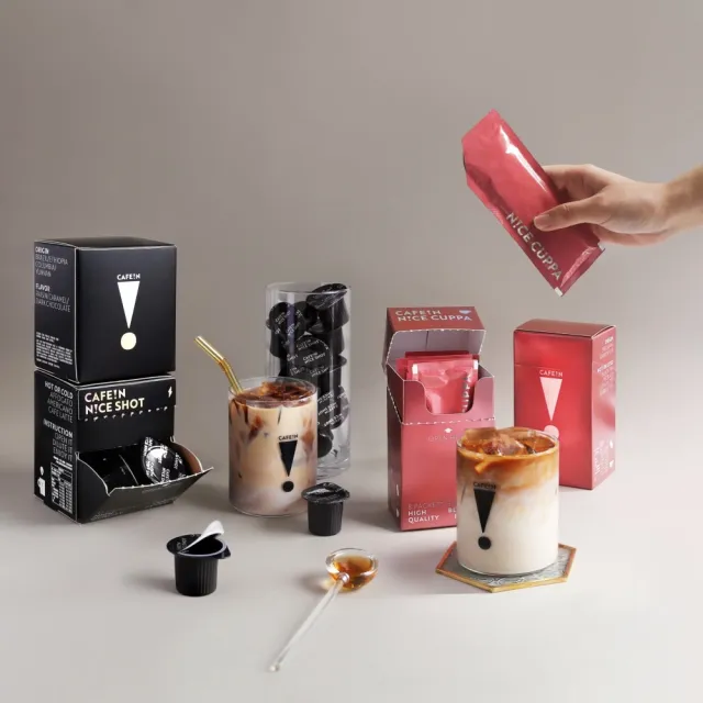 【CAFE!N 硬咖啡】極萃咖啡球*1盒+樂萃紅茶包*1盒｜萃液組(20ml/12顆/盒+30ml/8包/盒；共二盒)