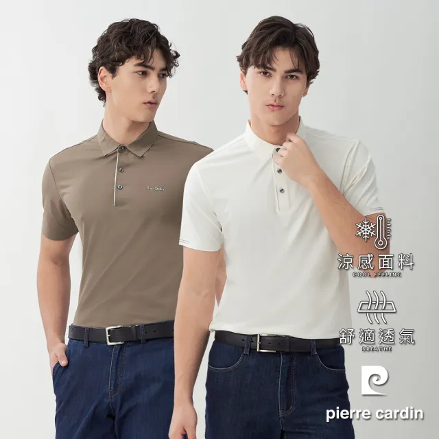 【pierre cardin 皮爾卡登】網路獨家 男款 素色百搭涼感/網眼透氣彈性短袖POLO衫(多色任選)