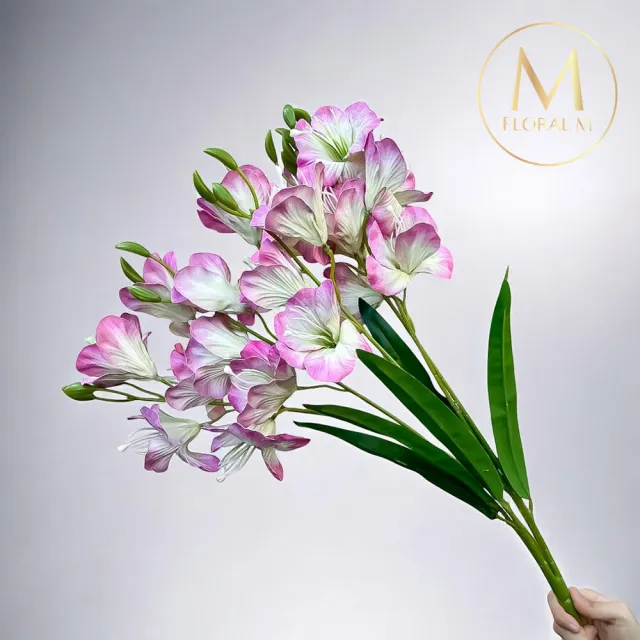 【Floral M】步步高升春節劍蘭好運粉仿真花材(1入組)(人造花/塑膠花/假花/裝飾花)