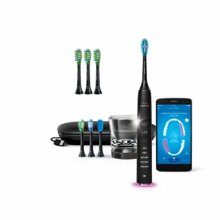 【Philips 飛利浦】官方直營 Sonicare  鑽白極淨智能鑽石音波震動牙刷/電動牙刷-爵士黑HX9924/12