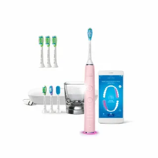 【Philips 飛利浦】官方直營 Sonicare  鑽白極淨智能鑽石音波震動牙刷/電動牙刷-典雅粉HX9924/22