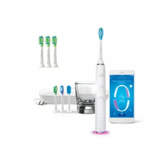 【Philips 飛利浦】官方直營 Sonicare  鑽白極淨智能鑽石音波震動牙刷/電動牙刷-晶鑽白HX9924/02