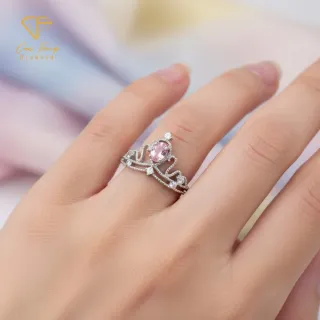 【CF Diamond】戒指 天然粉藍寶石 20分《粉戀誓約》雙11(女戒 鑽戒 禮物 生日)