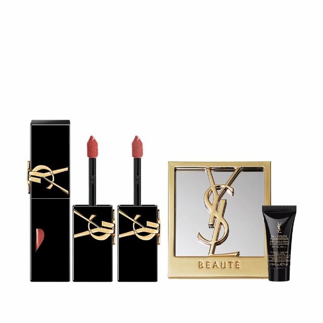 【YSL】官方直營 奢華鎖心光唇釉2入組(奢華印記鎖心光唇釉/任選)