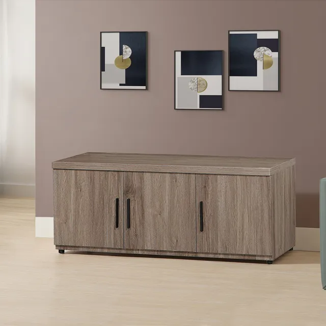 【唯熙傢俱】托比灰橡色4尺座式鞋櫃(玄關櫃 鞋櫃 座式鞋櫃 收納櫃 置物櫃)