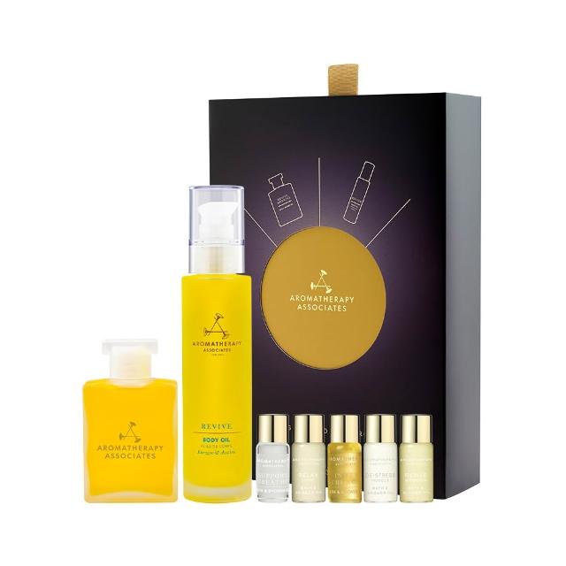 【AA 英國皇家芳療】明煥雙星寵愛組(沐浴油55mL+潤膚油250mL+迷你沐浴油組3mLx5)