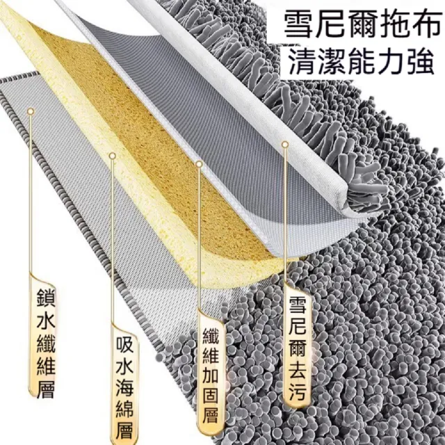免手洗除臭拖把 拖把 平板拖把 夾布拖把 幹濕兩用 42公分鋁合金面板 銀離子除臭 5布 預購15天