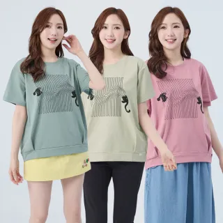 【betty’s 貝蒂思】網路獨賣★精緻貓咪線條圖案T-shirt(共三色)