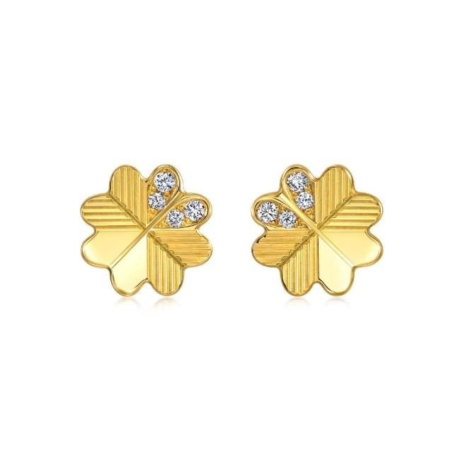 【點睛品】閃耀幸福 黃金鑽石耳環(一對)