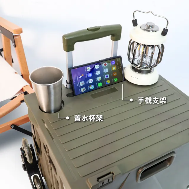 【ONE HOUSE】櫻藤8輪折疊購物車+特大防水袋(手推車/買菜車/推車/收納車)