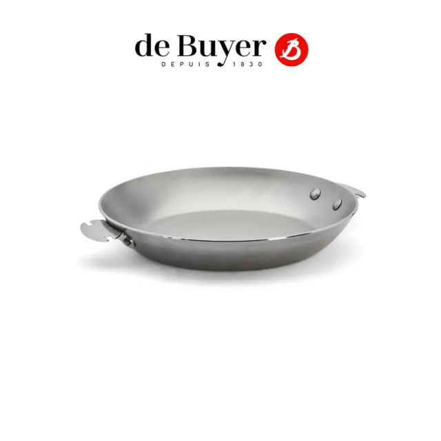 【de Buyer 畢耶】LOQY活動柄系列 原礦蜂蠟平底鐵鍋28cm-IH爐可用鍋(握柄另購)