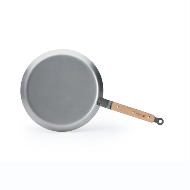 【de Buyer 畢耶】原礦木柄蜂蠟系列 法式可麗餅鍋24cm-適用IH爐