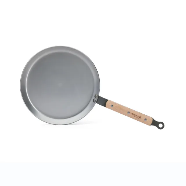 【de Buyer 畢耶】原礦木柄蜂蠟系列 法式可麗餅鍋24cm-適用IH爐