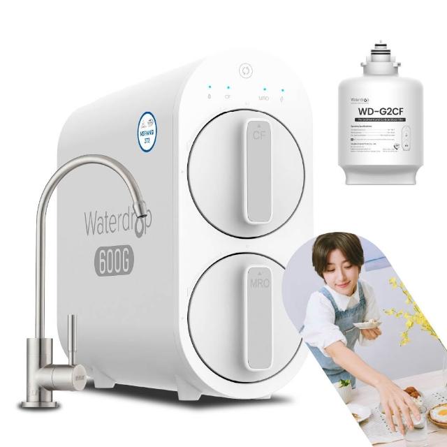 【Waterdrop】櫥下型 G2P600 RO逆滲透無桶直輸生飲淨水器(升級不鏽鋼龍頭/純水機/直出式RO機)
