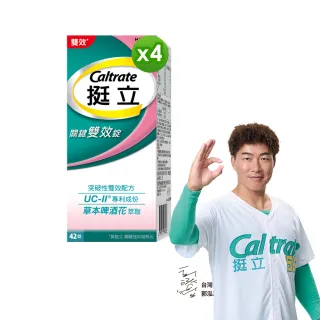 【挺立】關鍵雙效錠 4盒組(42錠/盒-一天2錠 雙效配方 40mg UCII 有效劑量 草本啤酒花 14天靈活有感)