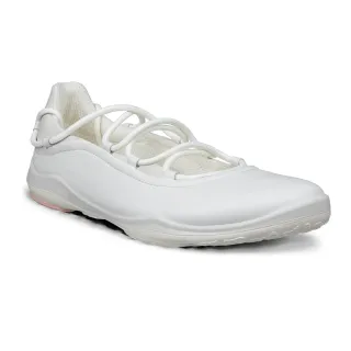 【ecco】BIOM LITE TR W 健步都會舒適皮革芭蕾舞鞋 女鞋(白色/冰白色 84010353098)