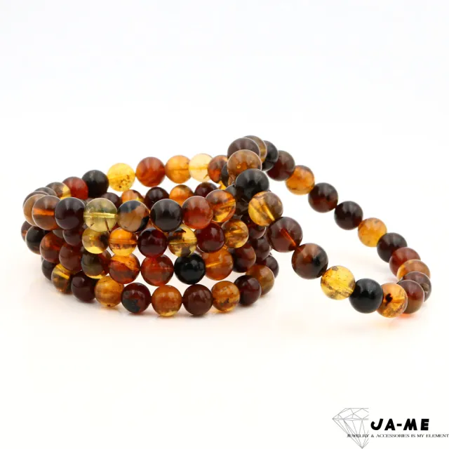 【JA-ME】天然琥珀 緬甸多寶帶海藻藥珀手珠8-10mm