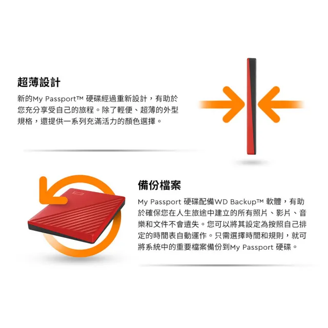 【WD 威騰】My Passport 2TB 2.5吋行動硬碟(WESN)