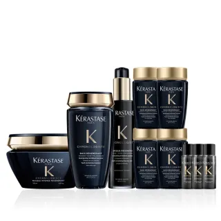 【KERASTASE 巴黎卡詩】黑鑽極萃逆時三步驟洗護組(洗髮精+髮膜+熱活精華)