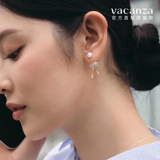 【vacanza】925純銀飾品｜大蝴蝶結 垂墜 純銀耳環 (抗過敏 情人節禮物 生日禮物)