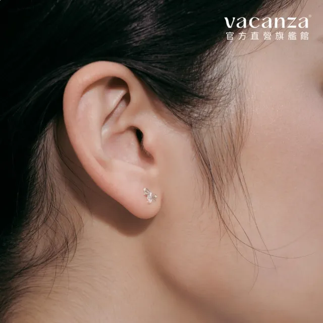 【vacanza】925純銀飾品｜蝴蝶結單鑽 純銀耳環 (抗過敏 情人節禮物 生日禮物)