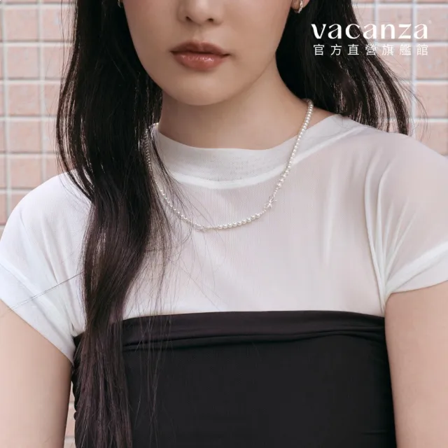 【vacanza】925純銀飾品｜蝴蝶結 珍珠 純銀項鍊 (抗過敏 情人節禮物 生日禮物)