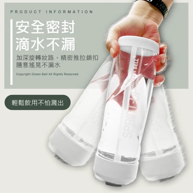 【GREEN BELL 綠貝】Tritan新極速運動水壺500ml(隨行 運動 戶外 防漏 SGS)
