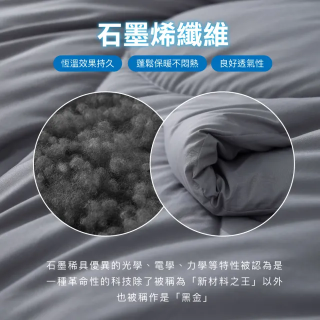 【ISHUR 伊舒爾】石墨烯能量四季夏被 台灣製造 加大8x7尺 3kg(贈束口防潮棉被袋/棉被/被子/被芯)