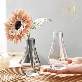 【Floral M】米蘭質感麗貝卡玻璃花瓶(花瓶/插花/玻璃瓶/小口花瓶/花器/花盆/陶瓷花瓶/桌面擺飾/居家裝飾)