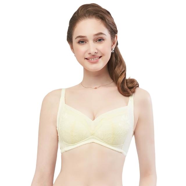 【Swear 思薇爾】冰雪女王系列B-F罩無鋼圈蕾絲包覆內衣(清透黃)_出清品