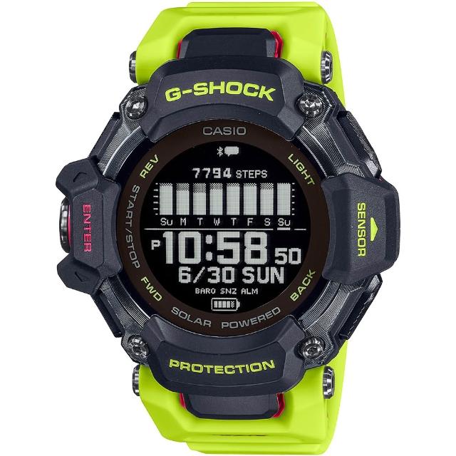 【CASIO 卡西歐】G-SHOCK 太陽能GPS心律運動錶 電子錶 雙11 送禮(GBD-H2000-1A9)