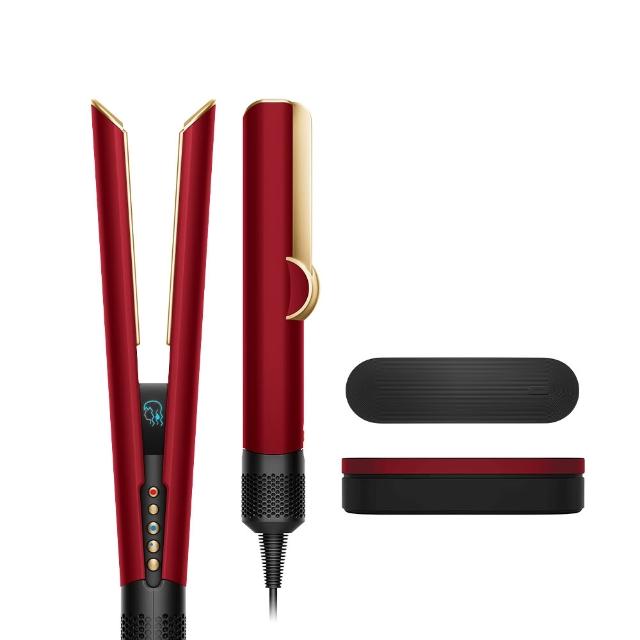 【dyson 戴森】HT01 Airstrait™ 二合一吹風直髮器 吹風機(絲絨紅 附精美禮盒) 離子夾