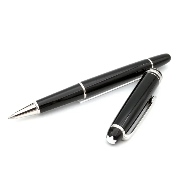 【MONTBLANC 萬寶龍】大師傑作(大班)系列鍍鉑金 經典 鋼珠筆(P163 小班 2865)
