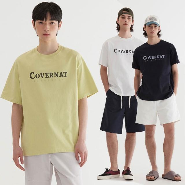 【COVERNAT】官方旗艦館 男女款-經典款Logo短袖T恤(UNI短袖上衣 黑/深海軍藍/混灰/萊姆綠/天藍/白色)