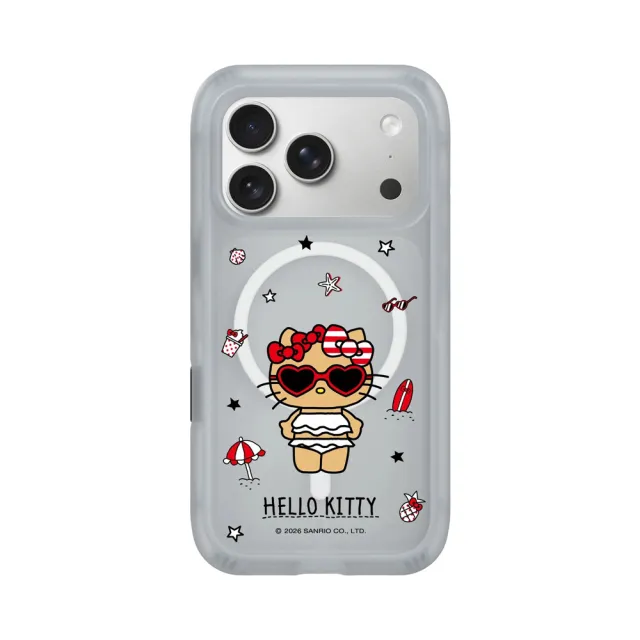 【RHINOSHIELD 犀牛盾】iPhone 15/16/17系列 AirX MagSafe兼容 氣墊磁吸防摔手機殼/愛心墨鏡(Hello Kitty)