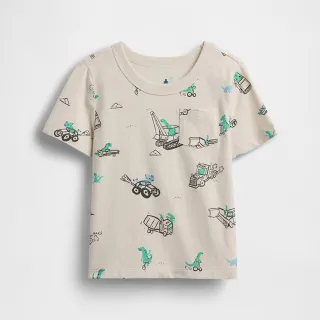 【GAP】嬰兒及幼兒混搭口袋T恤-工程恐龍(877773)